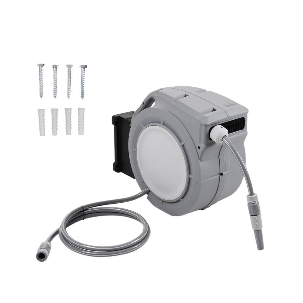 Wall Mounted Retractable Garden Hose Reel With Spray Nozzle | Large