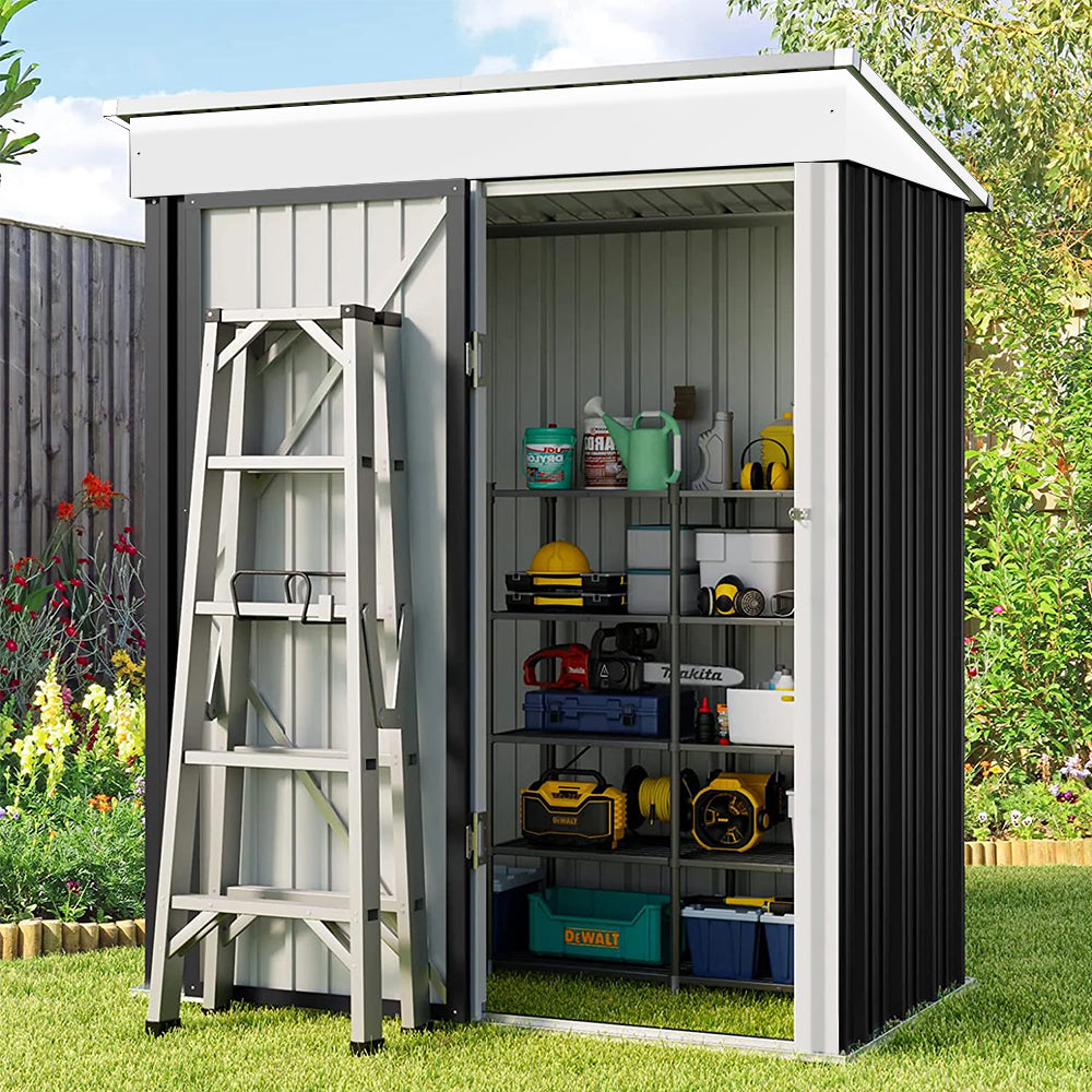 3x5ft Storage Shed With Shelves Durable Waterproof