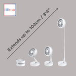 Foldaway Fan, Rechargeable, 12h Run, Extend To 90cm