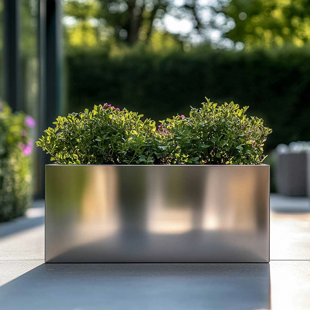 Zinc Galvanised Trough Planter | 70cm x 24cm x 24cm | Silver