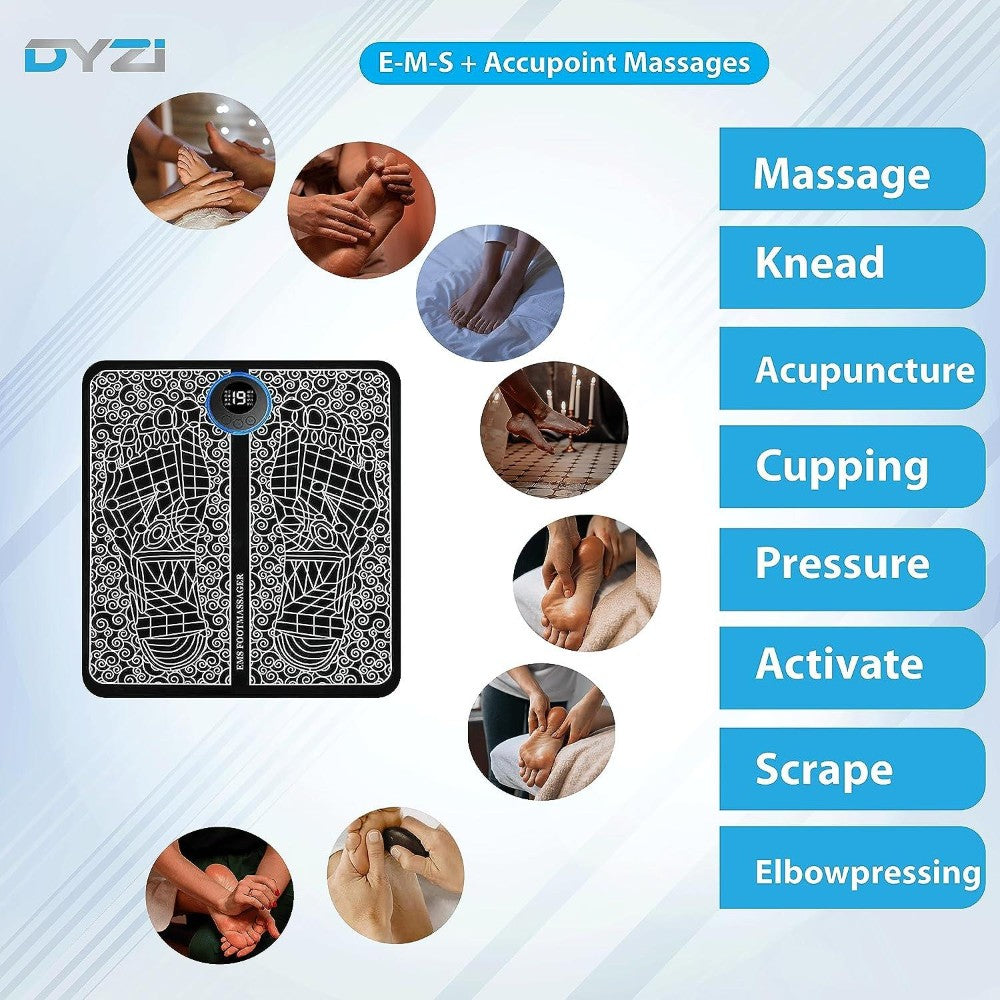 Dyzi Ems Foot Massager Electrical Muscle Stimulation For Pain Relief And Improve Circulation