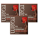 9x Dark Brown Condom For Safer Sex & Contraception,regular Fit(3x3 Pk)