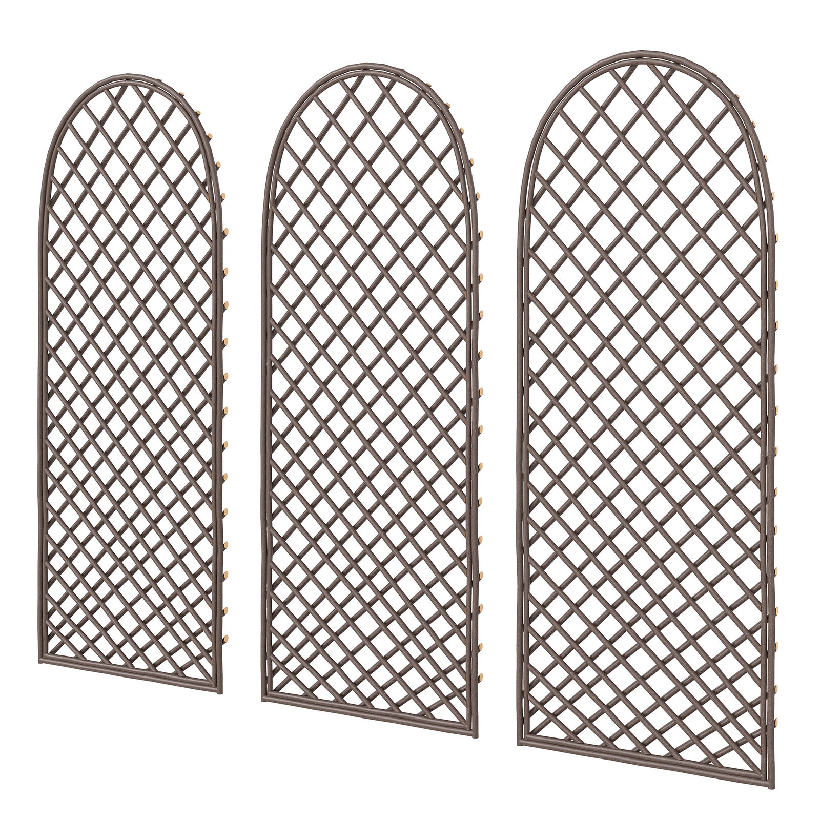 Outsunny Garden Trellis, Decorative Trellis Panels With Dome Top, Natural