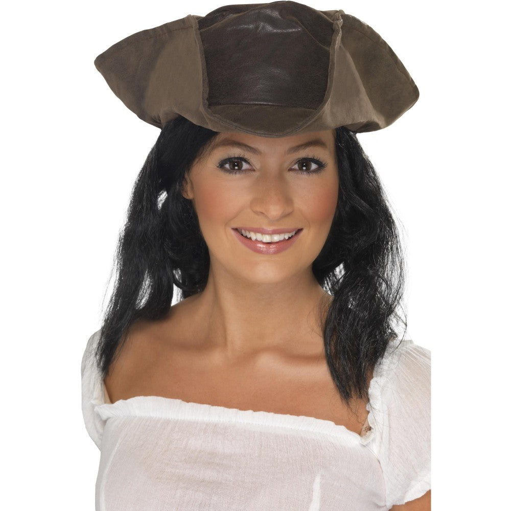 Leather Look Pirate Hat