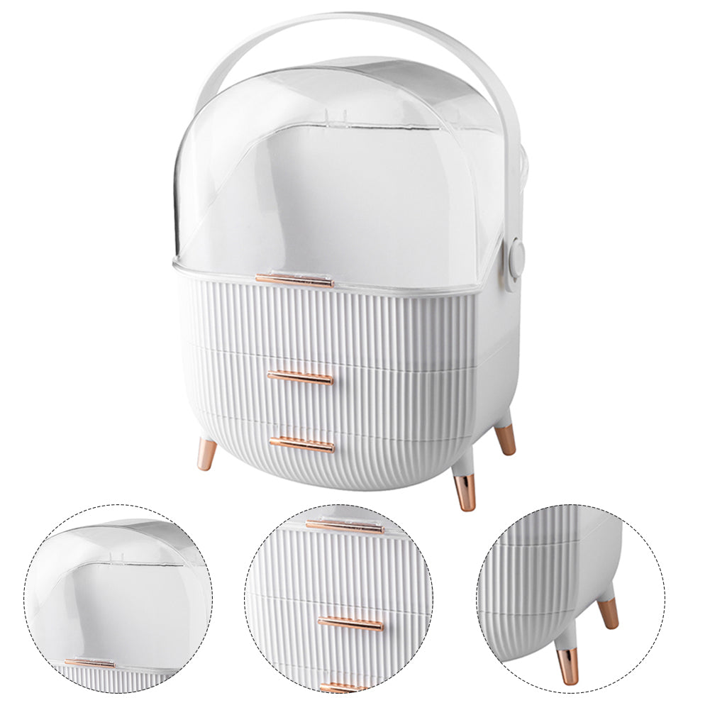 Dustproof Makeup Organiser With Drawers And Handle