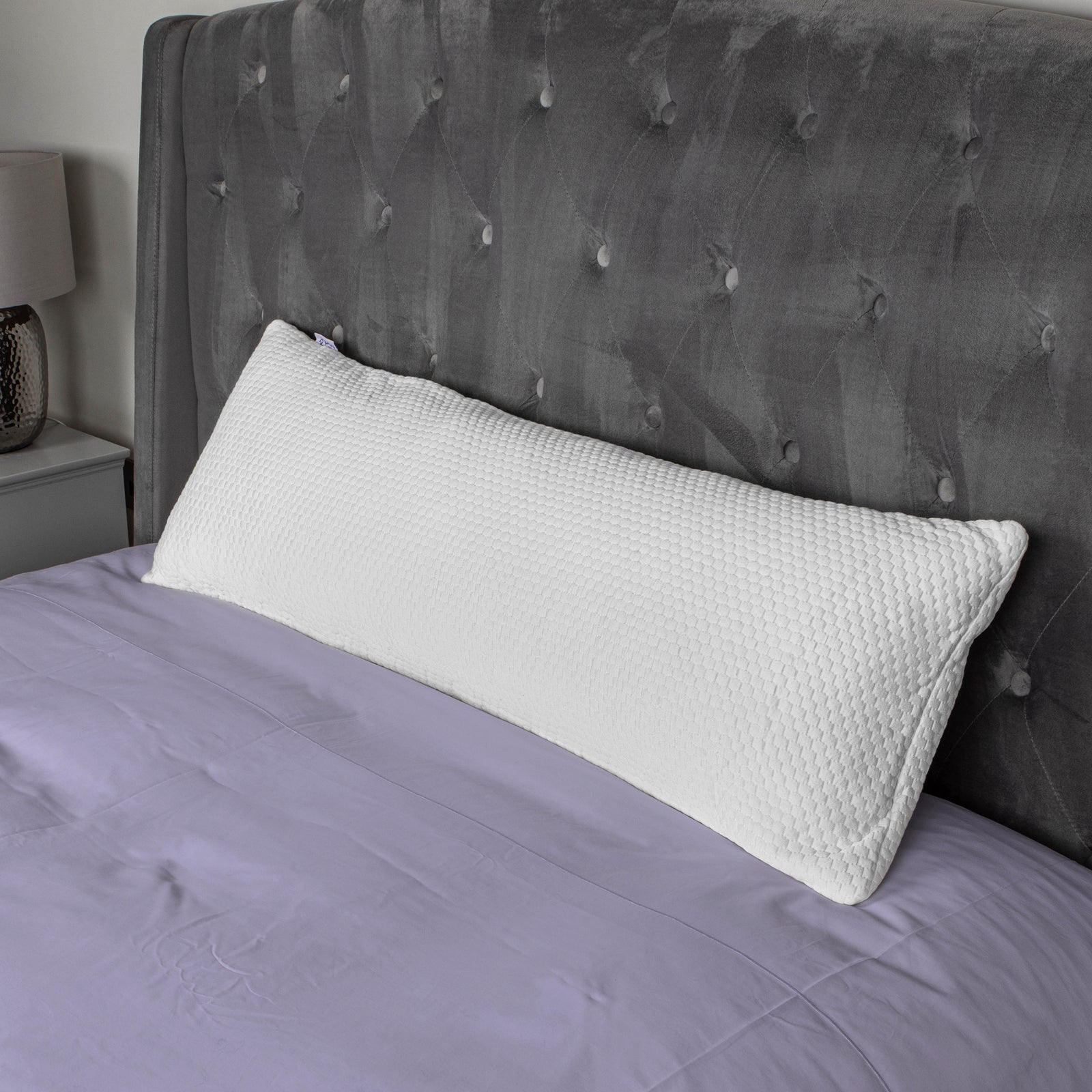 Bolster Long Full Body Cushion Pillow 120x40cm, Orthopaedic Shredded Memory Foam, Pregnancy & Side Sleepers Washable Cover
