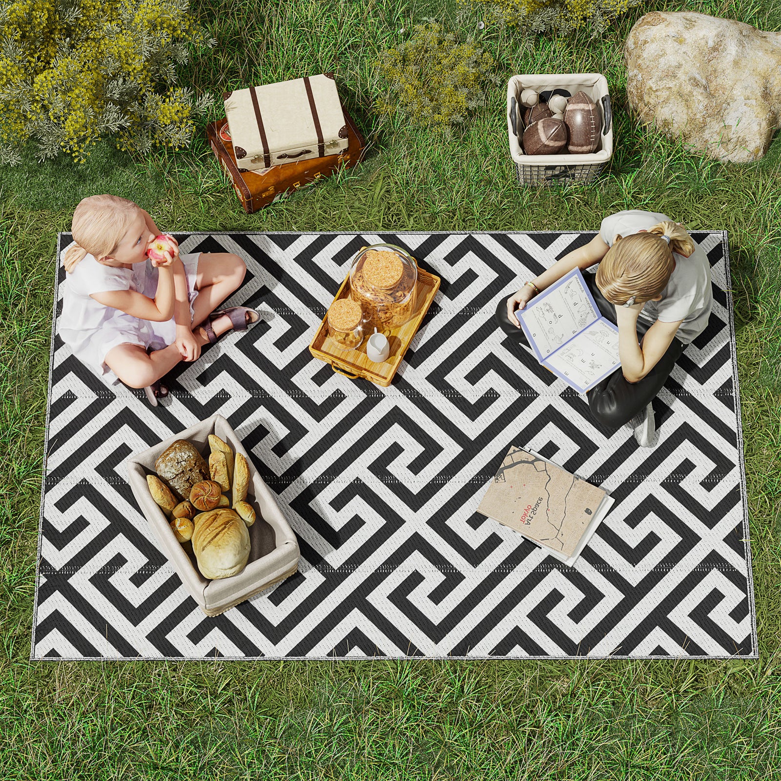 121x182cm Outdoor Straw Rug For Camping/picnic