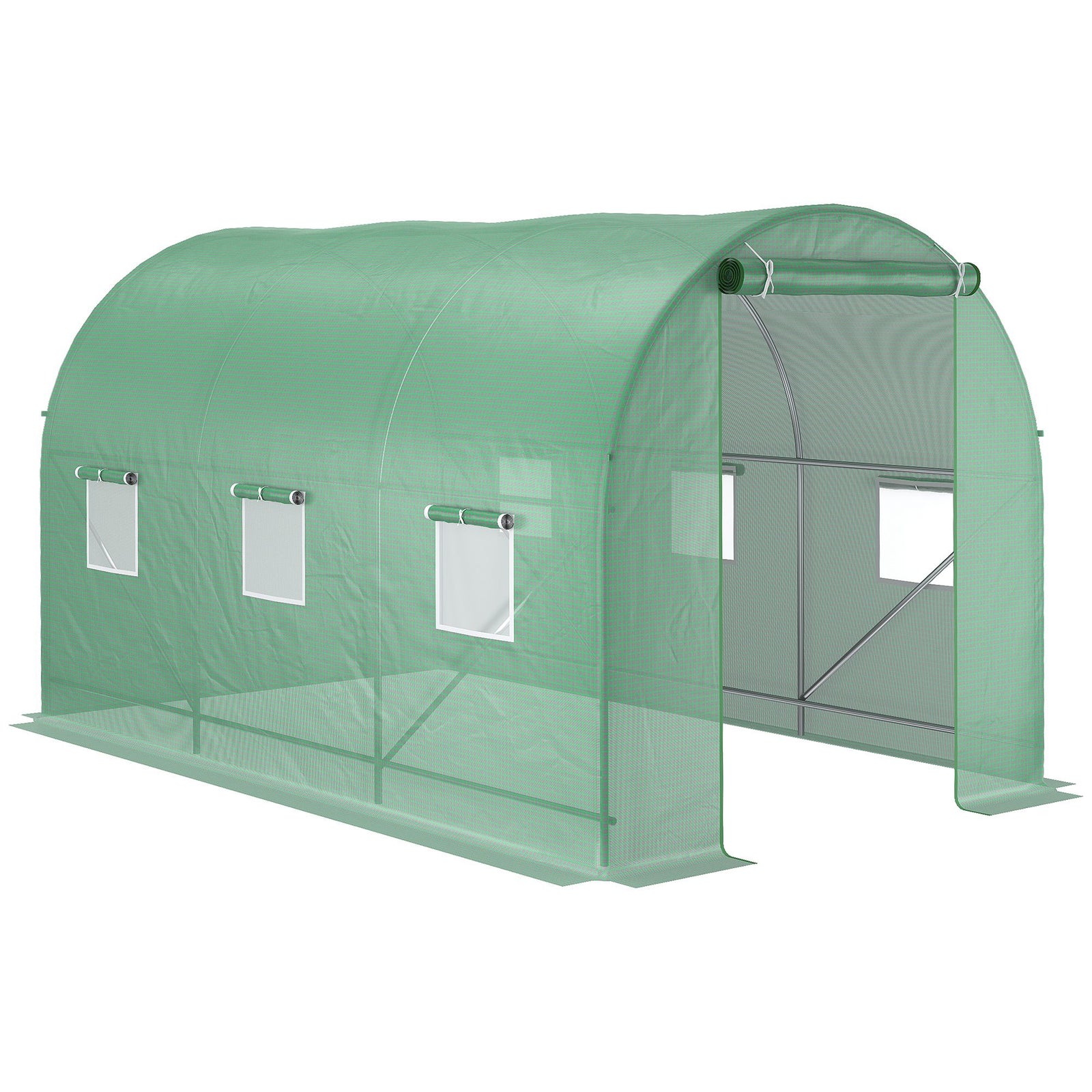 Walk-in Polytunnel Greenhouse 3.5x2m - Green