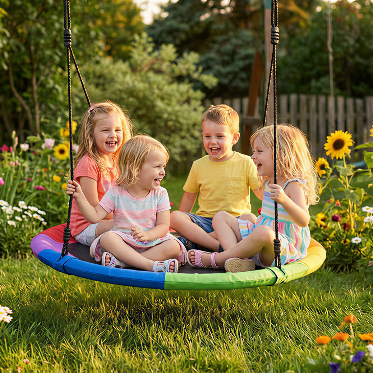 AIYAPLAY Nest Swing Heavy Duty 300kg Waterproof 120 Cm Rainbow