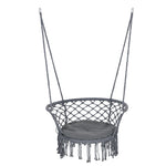 Hanging Chair With Support Backrest, Macrame