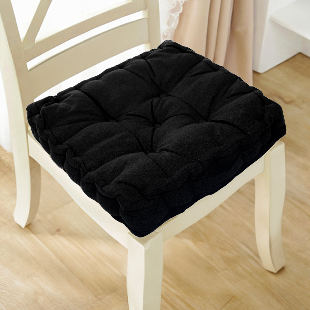 45cm Square Chair Seat Cushion Pad With Handle | Black
