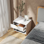 Small Table With Drawer, Open Compartment And Handle | One Size | White