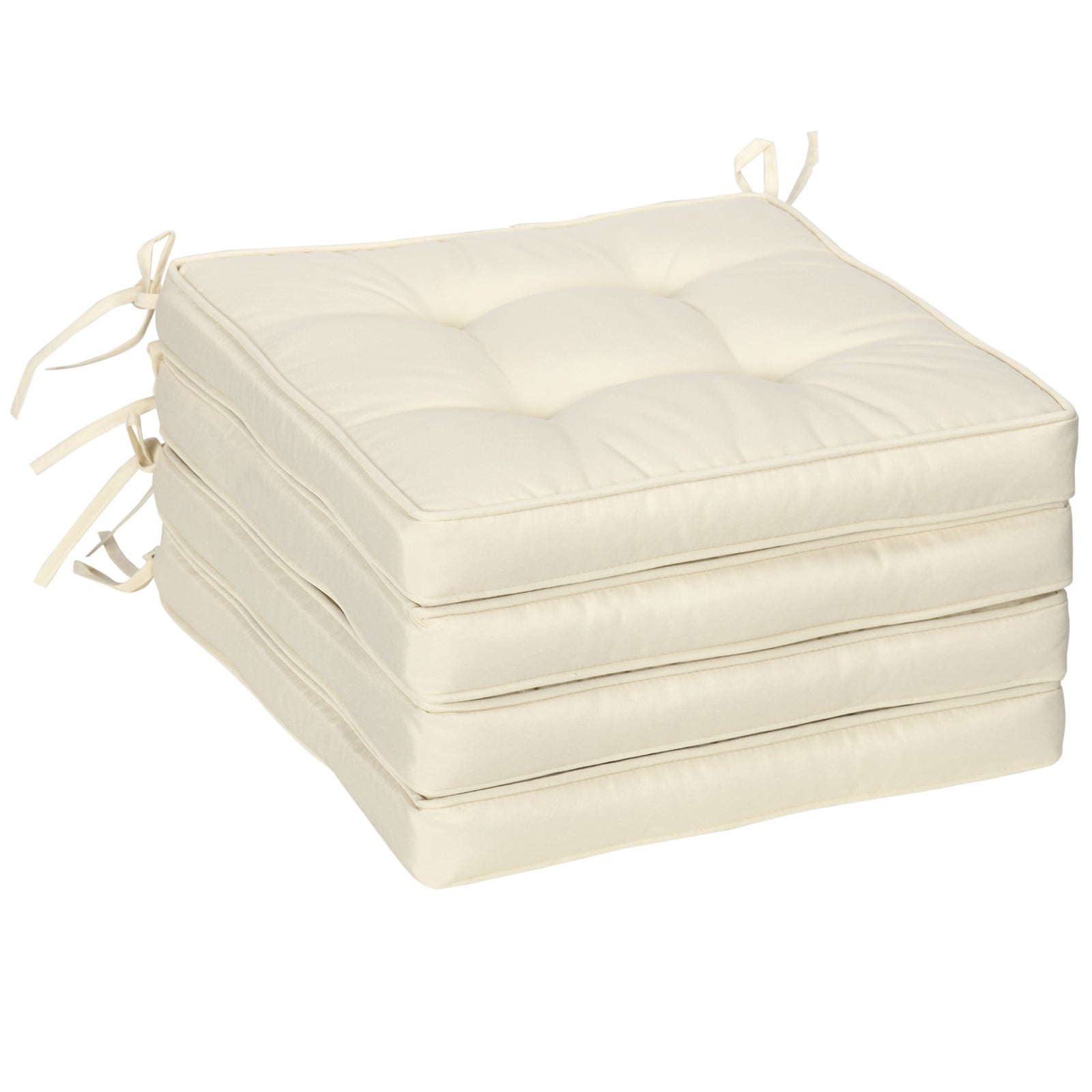 42 X 42cm Replacement Garden Seat Cushion Pad With Ties | Cream