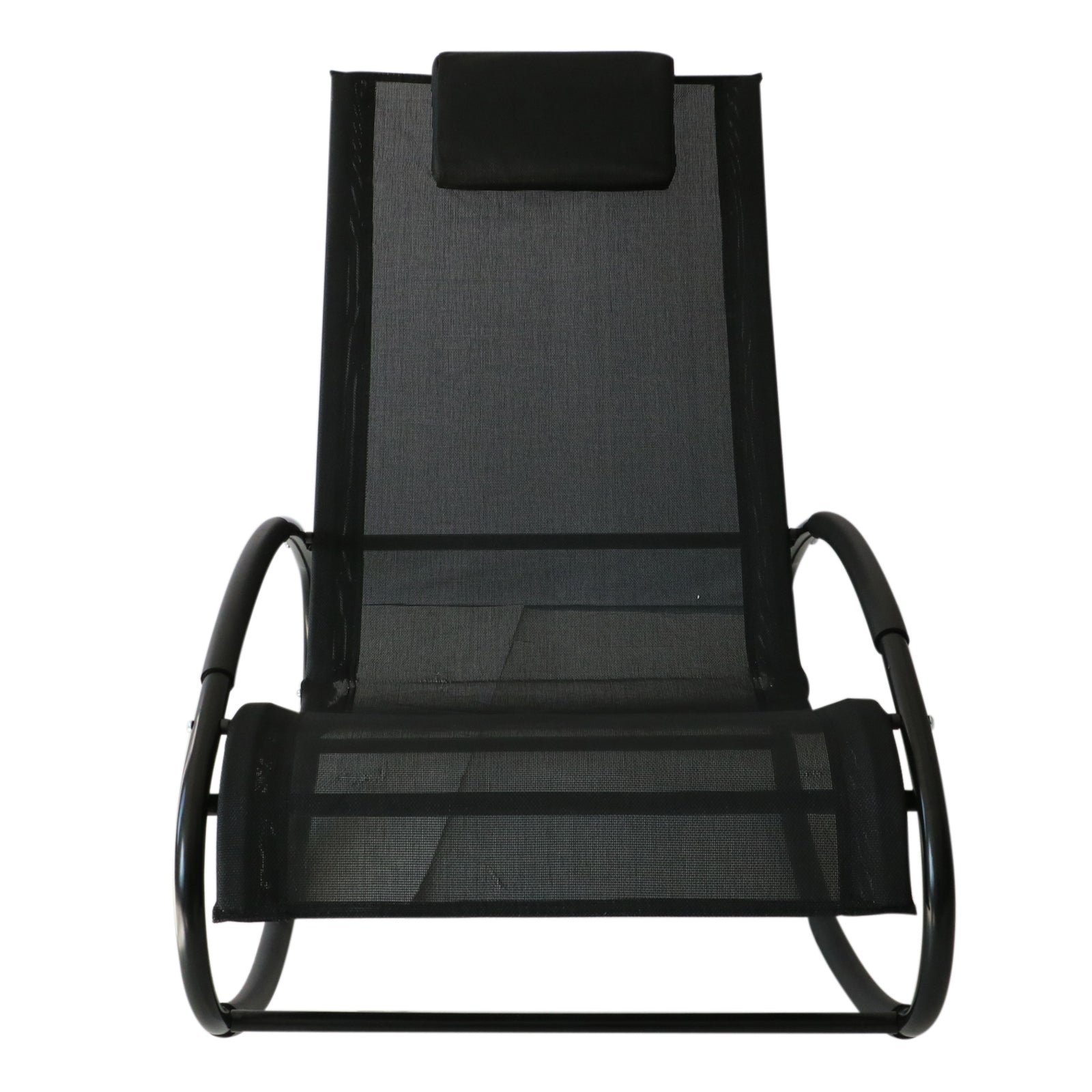 Patio Orbital Rocking Chair Chaise | Black