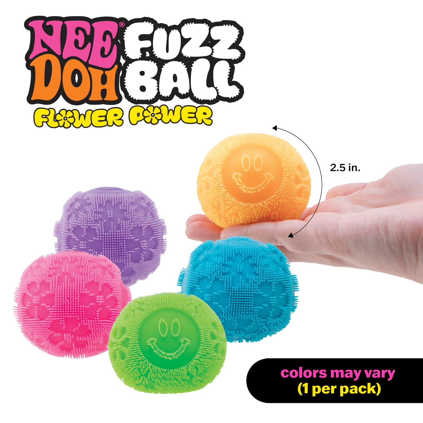 Needoh Fuzz Ball Flower Power - Fuzzy Fidget Toy