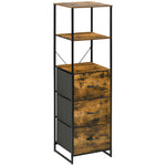 Industrial Storage Cabinet With 2 Shelves 3 Fabric Drawers