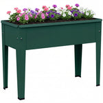 Raised Planter, Metal Raised Garden Bed On Legs With Drainage Hole | Green