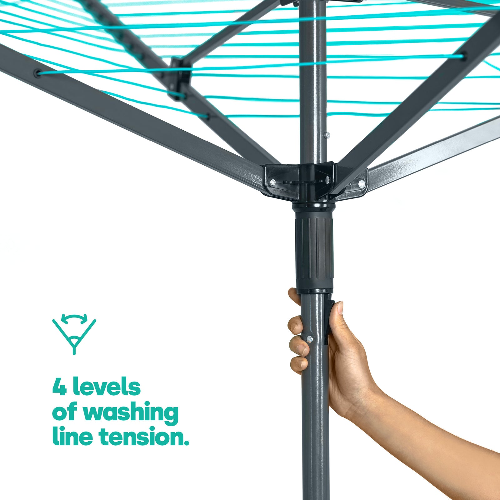 4-arm Rotary Clothes Airer - Charcoal