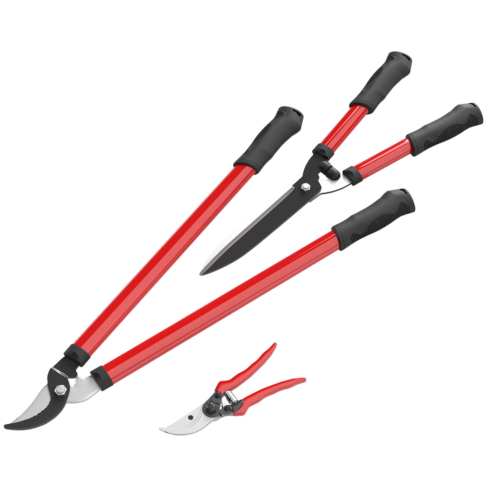 3 Pc Garden Shears Set W/ Hedge Shears, Lopper