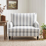 Velvet Single Sofa Armchair With Stripes | Grey