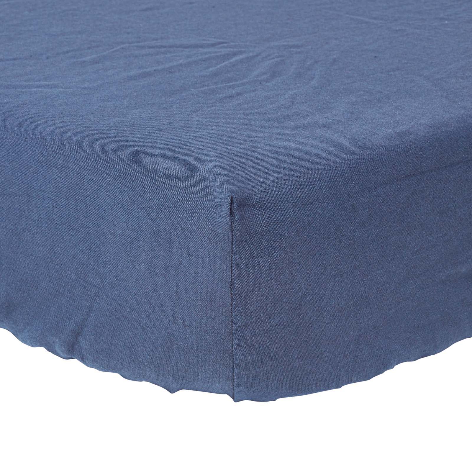Luxury Linen Deep Fitted Sheet | Single | Navy Blue