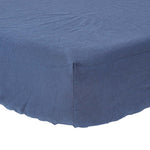 Luxury Linen Fitted Sheet | Super King | Navy Blue