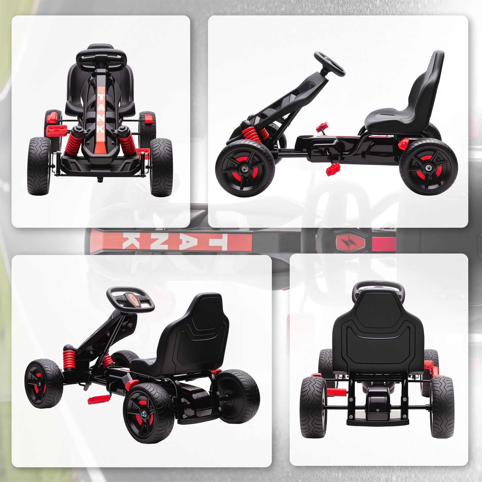 Pedal Go Kart With Automatic Clutch, For Ages 3-6 Years | Red