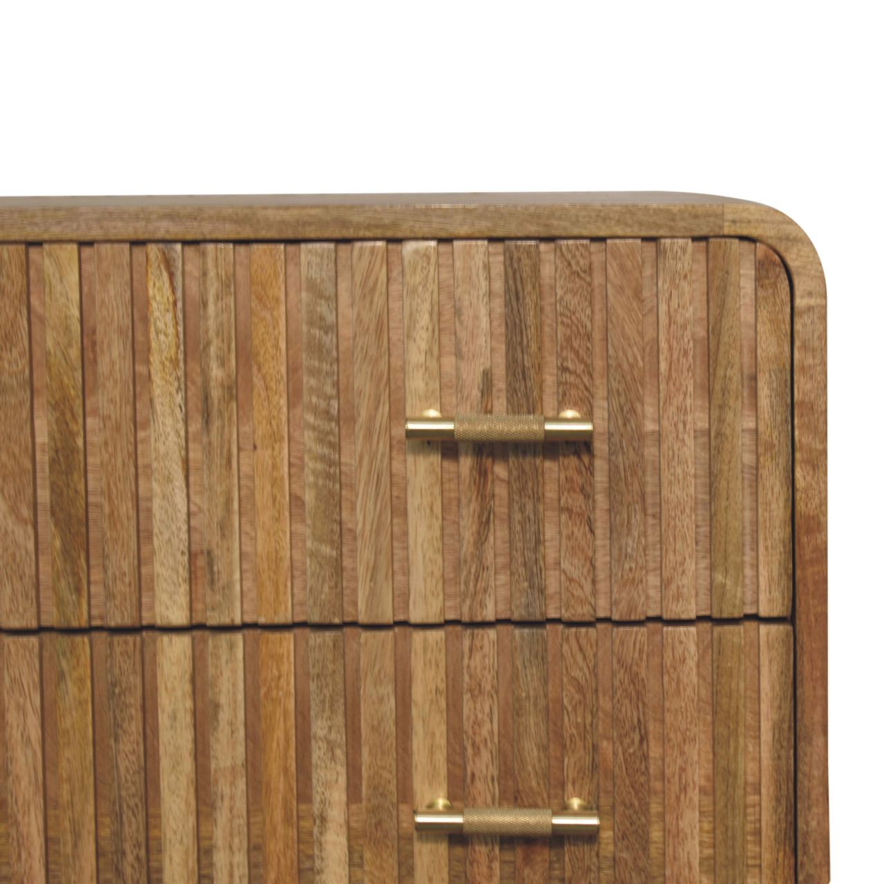 Solid Mango Wood T-bar Ridged Chest