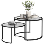 Nesting Coffee Table Set, 2 Round Side Tables