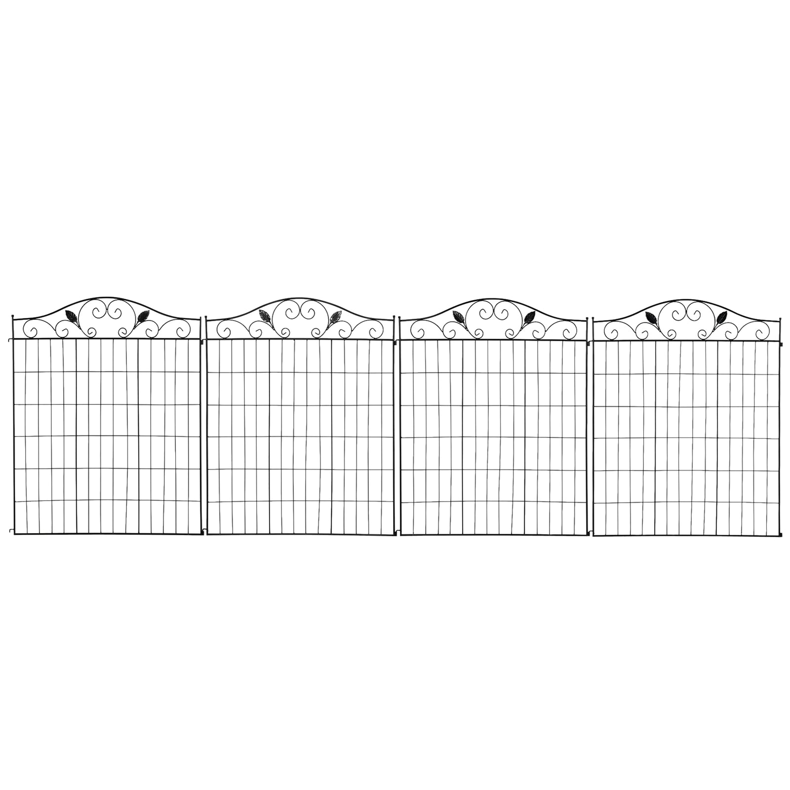 Garden Fence 4 Panels 44in X 12ft Steel Border