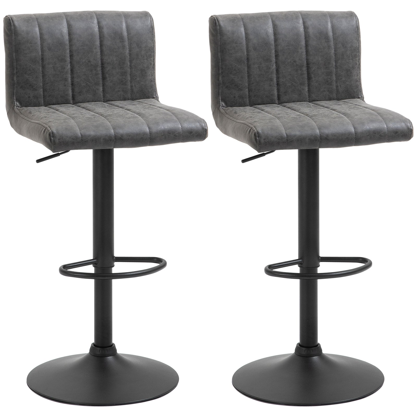 Barstools Set Of 2 Adjustable Height With Footrest