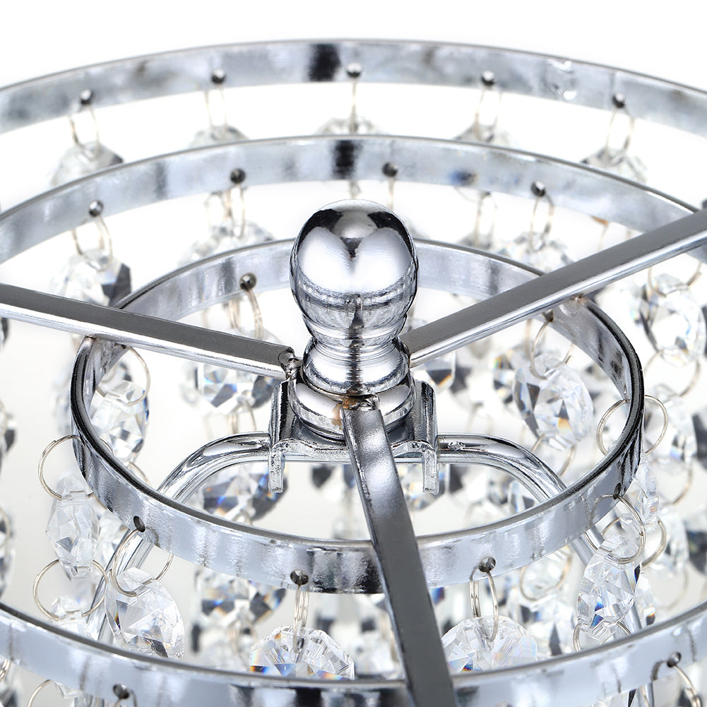 Small Crystal Table Lamp With Round Base