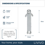 Livivo Sloth Animal Plush Hot Water Bottle 2l With Soft Washable Cover