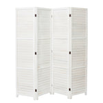 4/6-panel Foldable Room Divider – White Paulownia Wood Screen With Flexible Angles | Small