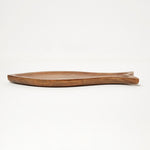 HOMESCAPES Fish Shaped Mango Wood Serving Tray40cm