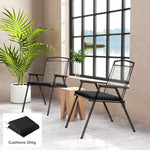2pcs Garden Chair Cushions, Waterproof Seat Pads | Black