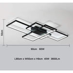 Modern 40w Integrated Led Square Ceiling Light | One Size | Black