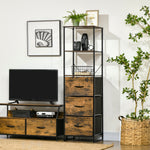 Industrial Storage Cabinet With 2 Shelves 3 Fabric Drawers