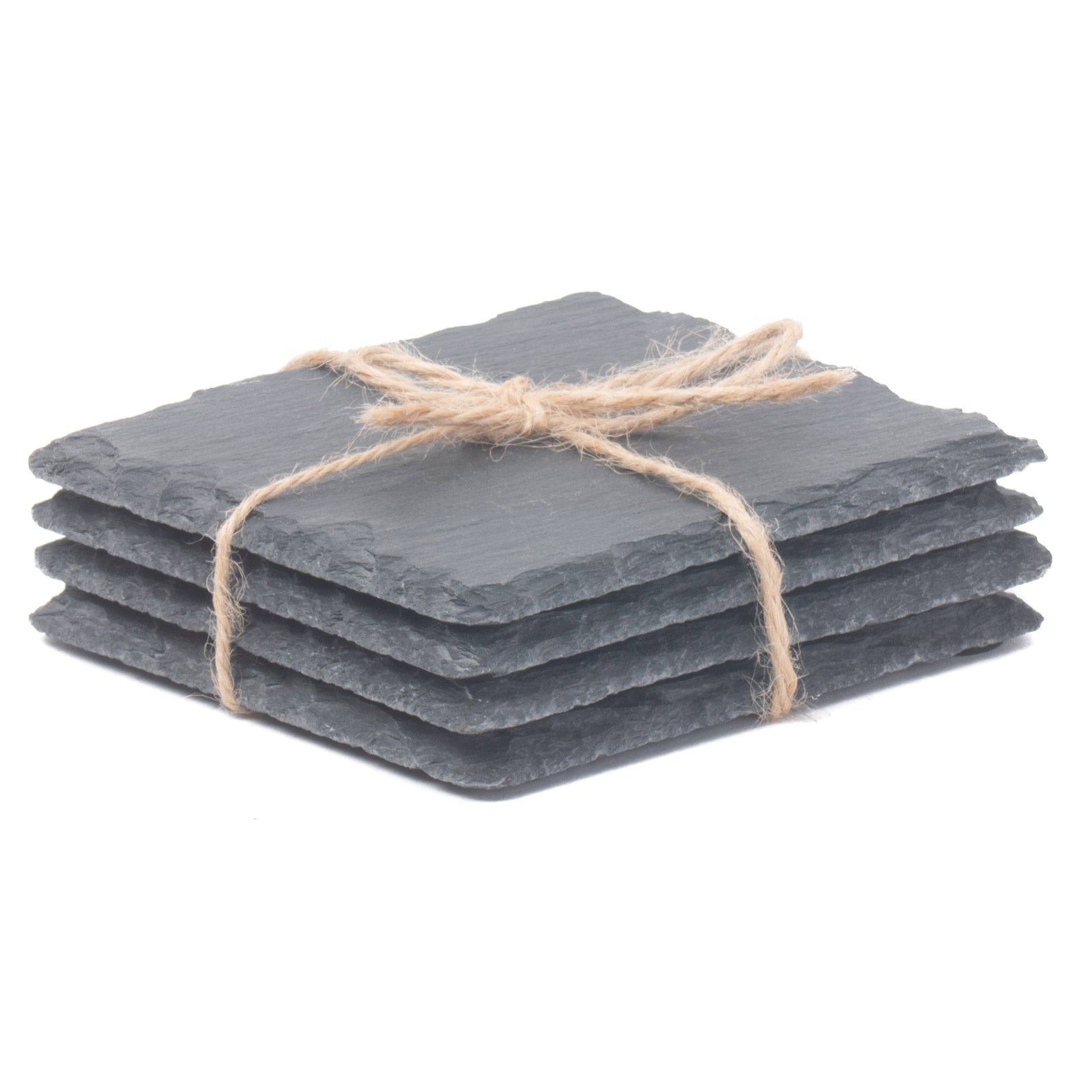 Slate Drinks Square Slate Coaster Set 4