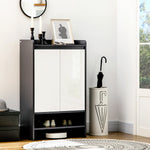 Storage Cabinet With High Gloss White Doors For 15/19 Pairs | Medium