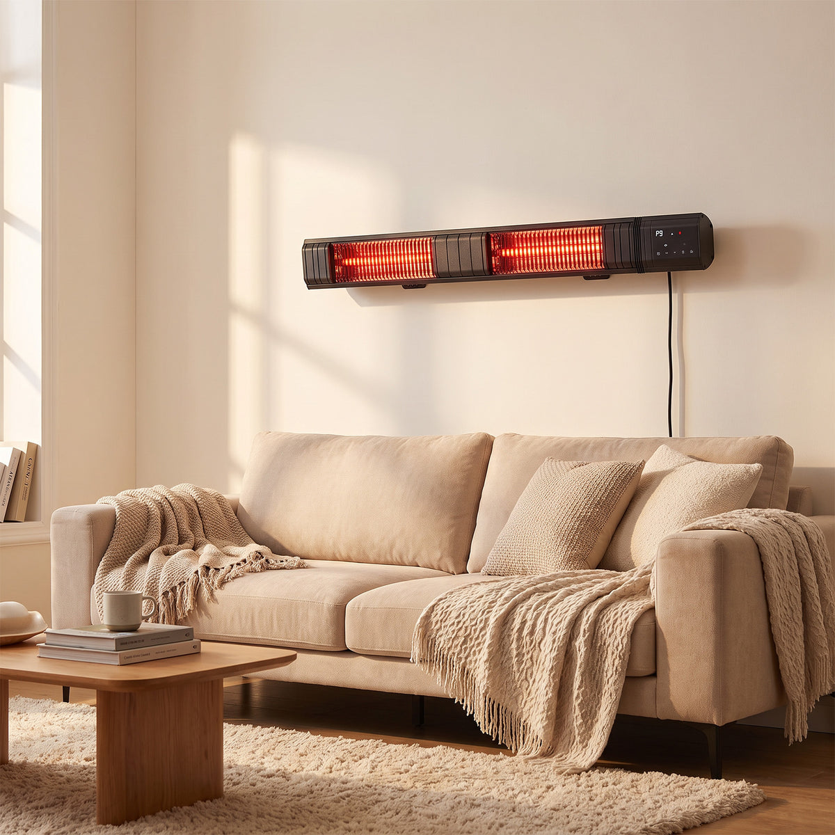 Breeins Wall-mounted Infrared Patio Heater With 9 Temperature Settings & 24h Timer
