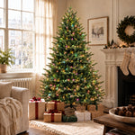 Artemis Home Hartenshaw Pre-lit Pe/pvc Artificial Christmas Tree - Warm White & Multicolour Leds
