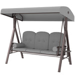 Outsunny 3 Seater Garden Swing Chair, Light Grey