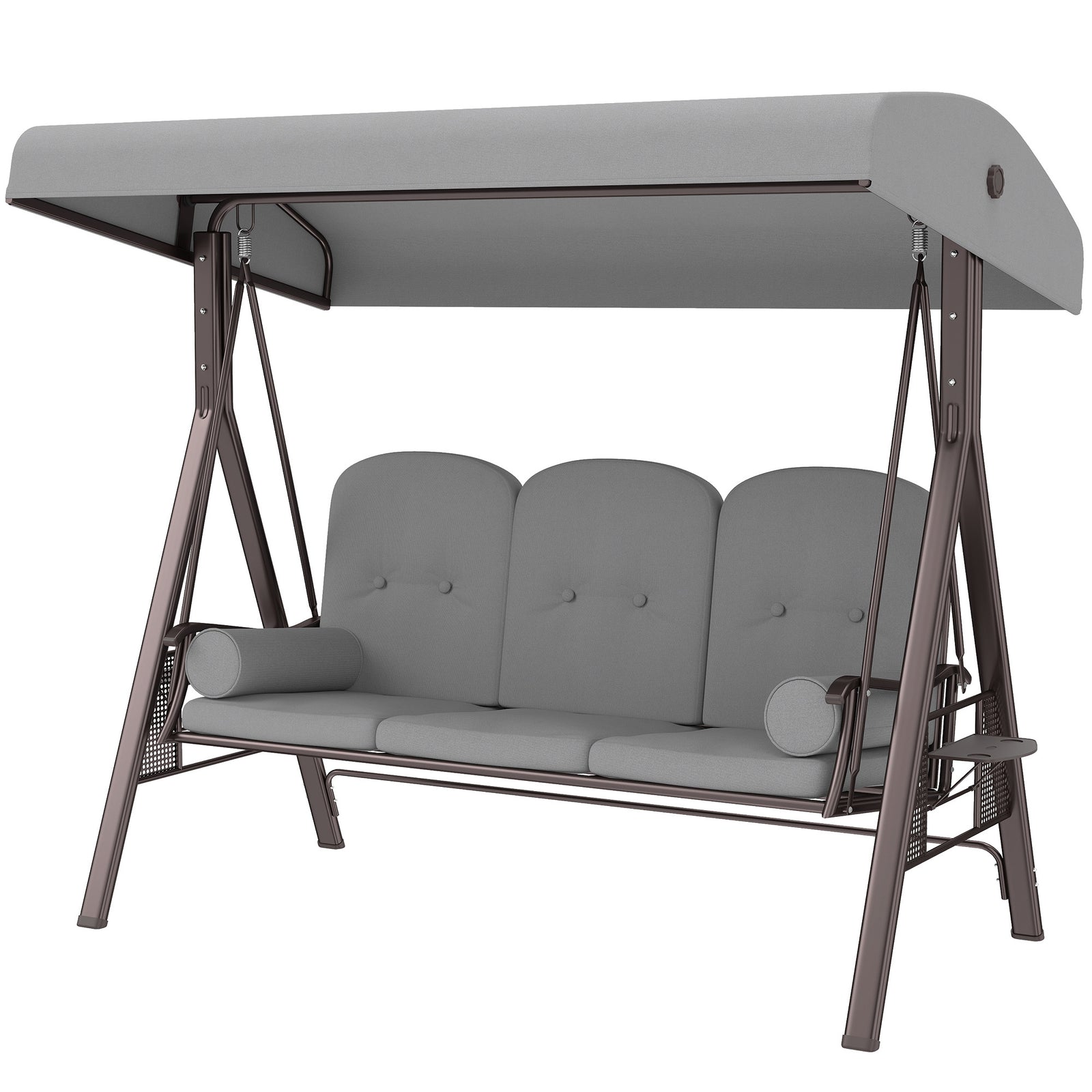 Outsunny 3 Seater Garden Swing Chair, Light Grey