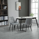 HOMCOM Velvet Dining Chairs With Metal Legs