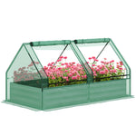 Raised Garden Bed W/ Greenhouse & Cover - Green/Dark Grey