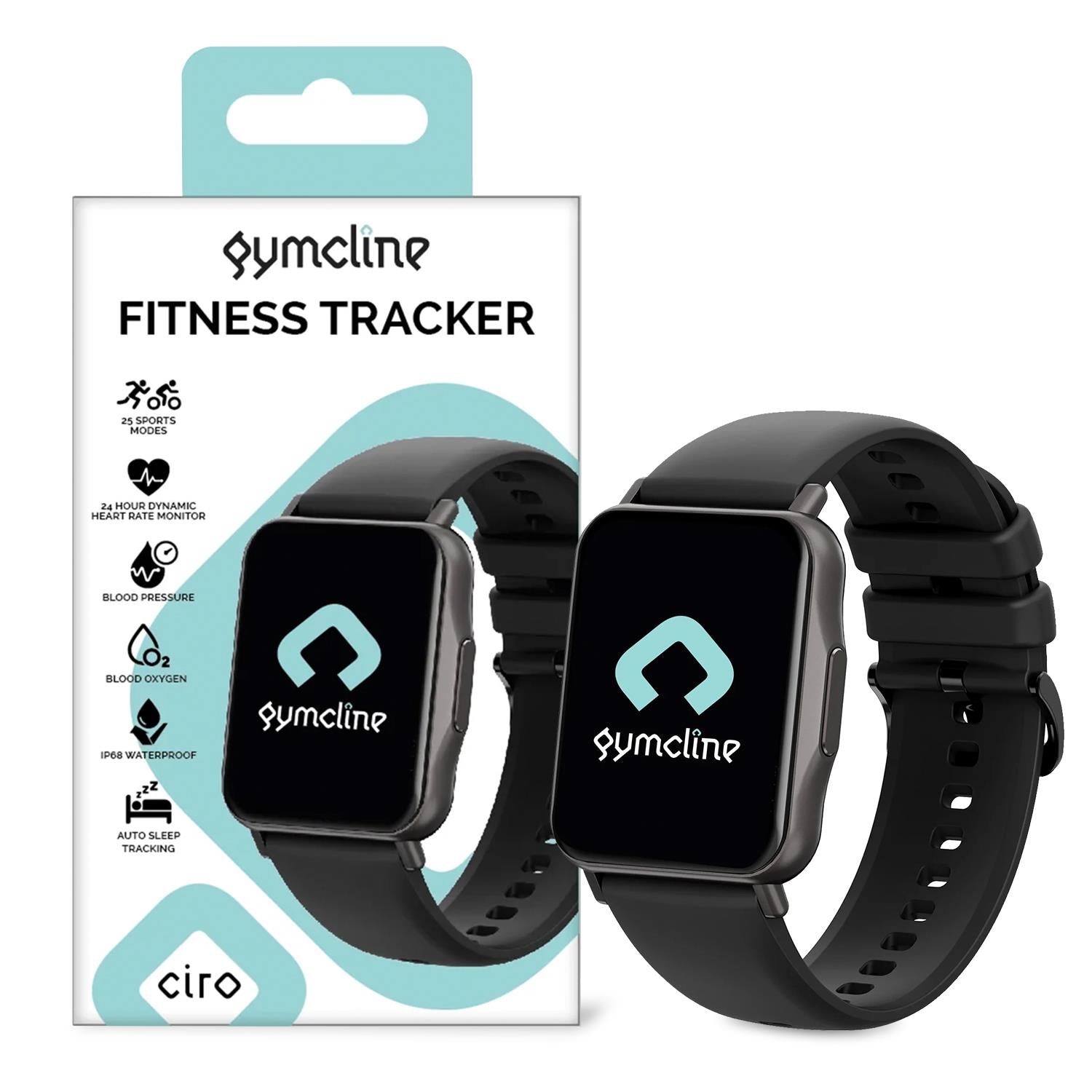 Ciro Fitness Tracker W/ 25 Sports Modes & Ip68 Water Protection | Black