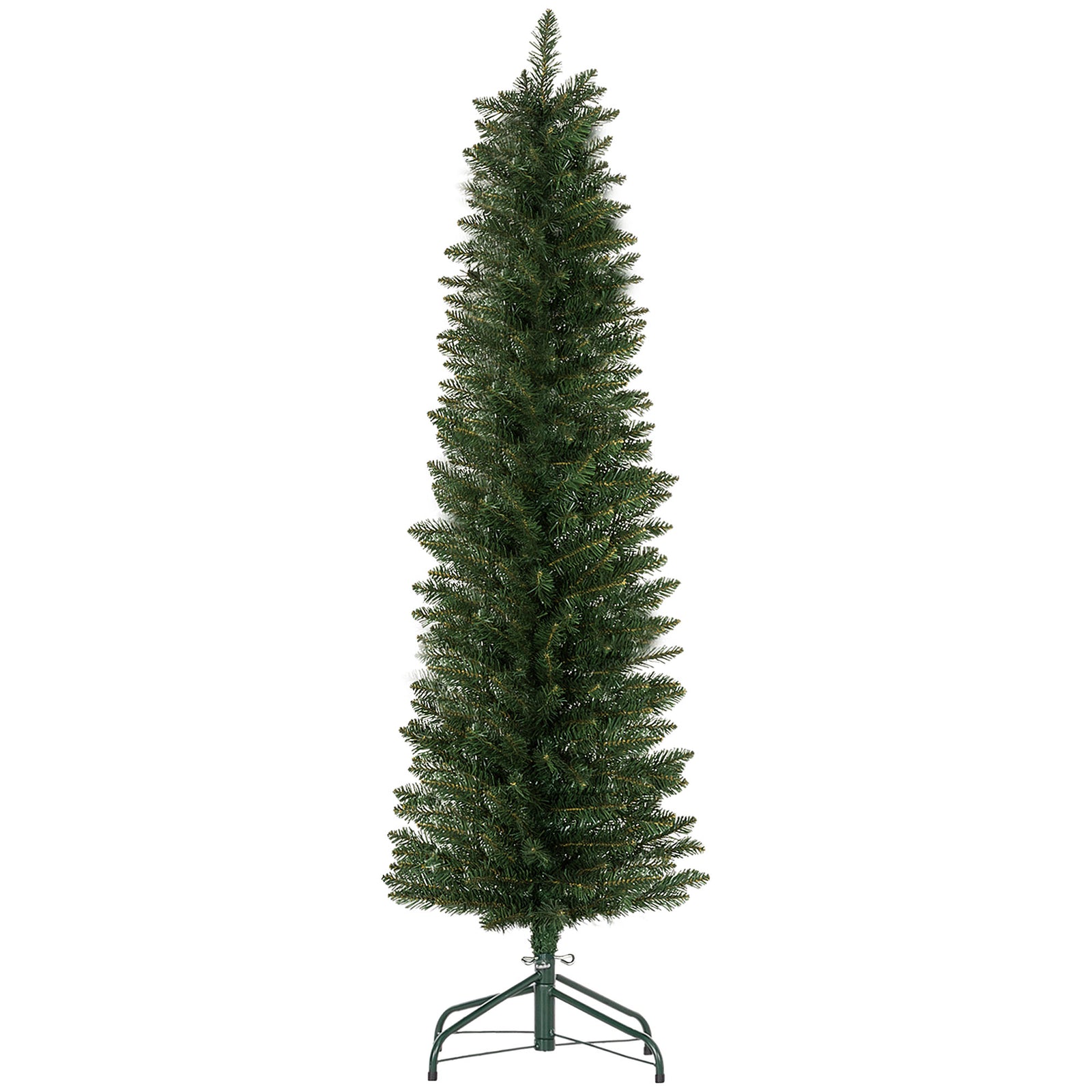 5/6/7ft Artificial Pencil Christmas Tree Realistic Green/White | 5ft | Green