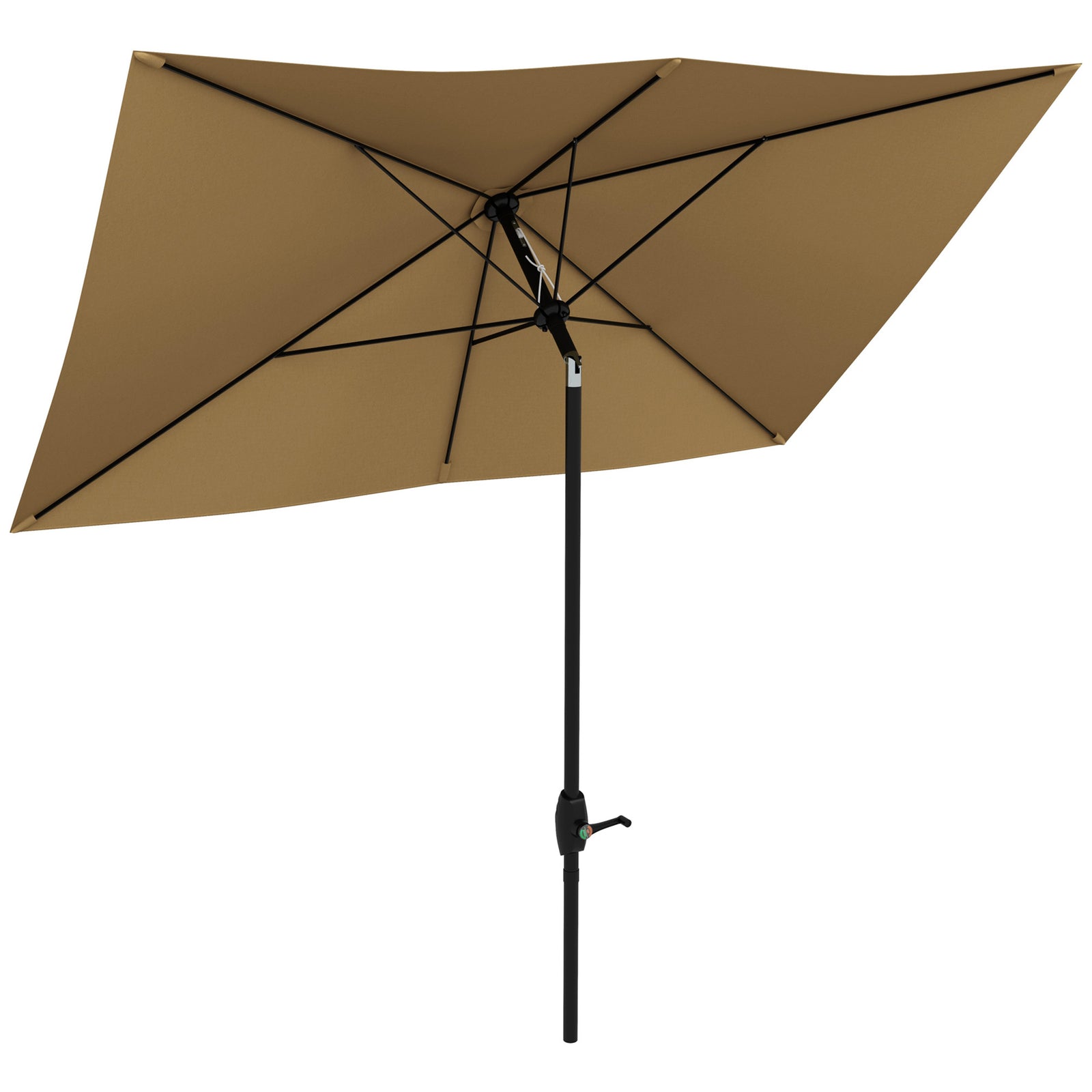 2x3m Rectangular Parasol Patio Outdoor Table Umbrella | Brown