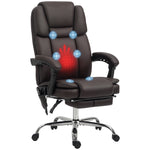Massage Office Chair, Pu Leather | Dark Brown
